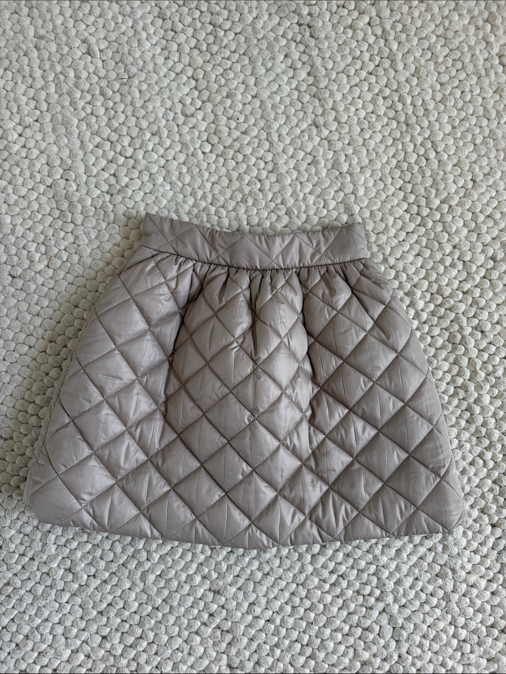 Quilted Taupe Puff Skirt - Women's